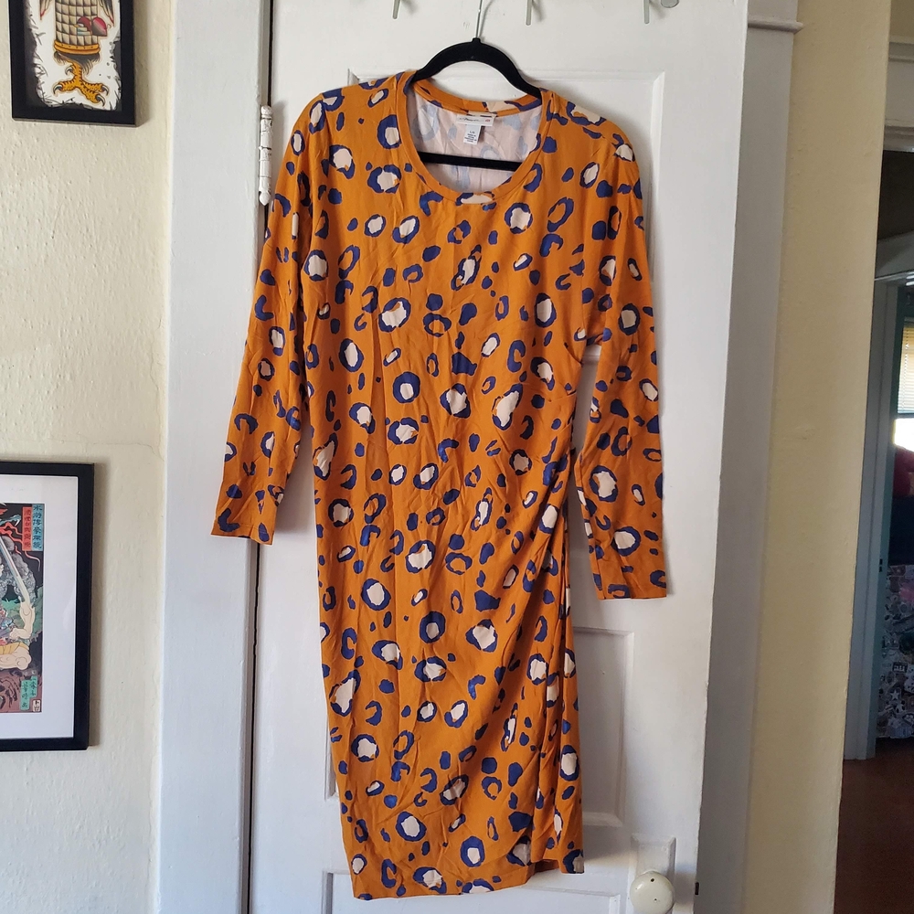 3.1 Phillip Lim Orange and Blue Midi Dress